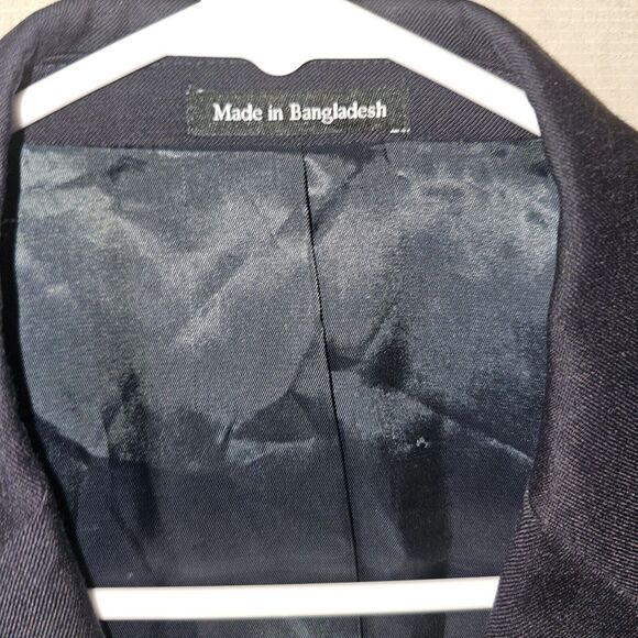 Joseph Feiss Gold Mens Blazer Jacket Size 38R Solid Blue Wool Classic Sport Coat - Picture 6 of 16